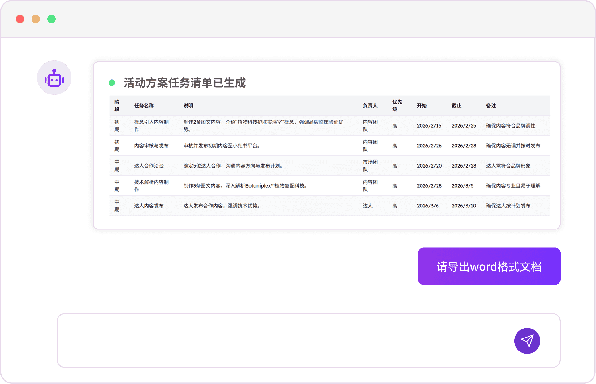 方案自动生成